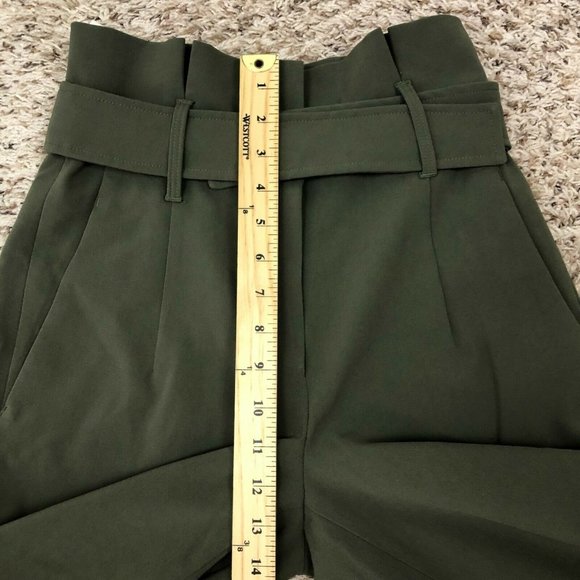 Babaton Women's Jermaine High Rise Wide Leg Pants Size 4 Belted Olive Green NWOT - Picture 11 of 12